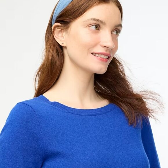 J. Crew Cotton-wool blend Teddie sweater Blue Size XS - Picture 2 of 7